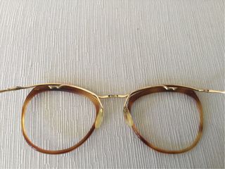 Montura gafas antigua concha chapada oro