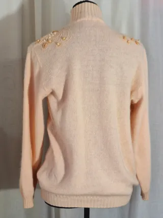 Maglione donna lana angora pesca