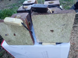 Lámparas de mesa rústicas madera y metal