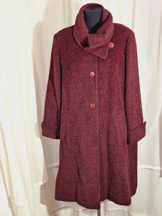 Cappotto Martora Lana Alpaca Viola Bordeaux 46 eur