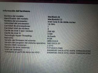 MacBook Air 13” (2017) 8GB RAM - leer descripción