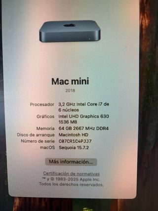 Mac mini i7 Plata