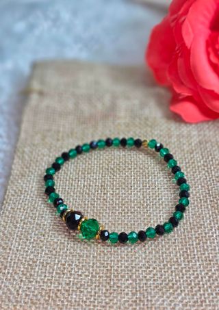 Pulsera Oggun elástica cristal y acero