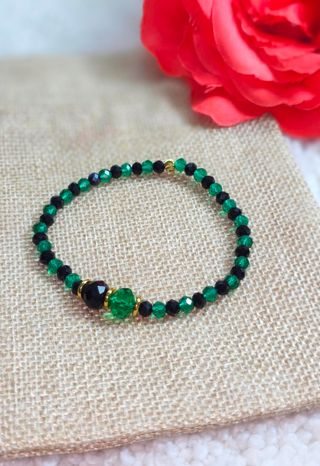 Pulsera Oggun elástica cristal y acero