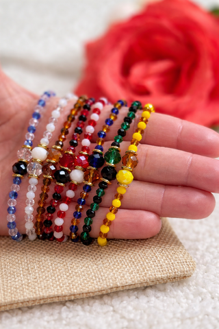 Pulsera Oggun elástica cristal y acero