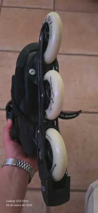 Patines en línea 4 ruedas negros, 2 usos solo