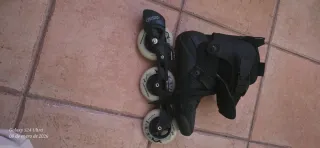 Patines en línea 4 ruedas negros, 2 usos solo