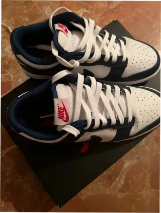 Nike Dunk Low Blanco y Azul Talla 38.5