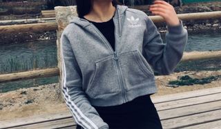 Chaqueta Adidas Gris Mujer