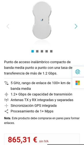 Ubiquiti Networks airfiber 5 2 x 2 MIMO 5 GHz, AF de 5