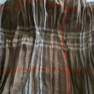 Fular de cuadros marrón y naranja