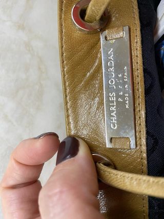 Bolso Charles Jourdan Marrón Dorado Flor