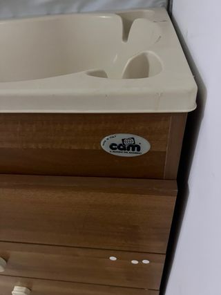 Cambiador madera bebé con cajonera