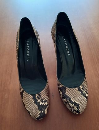 Zapatos tacón Latouche snake-taupe T.39