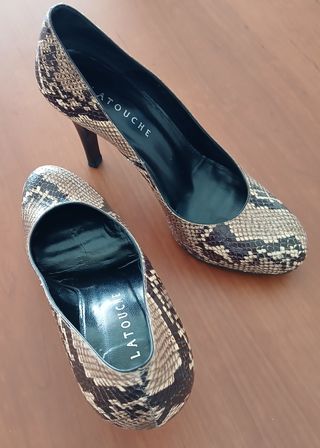 Zapatos tacón Latouche snake-taupe T.39