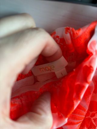 Falda tul bordado Maje S/36 naranja