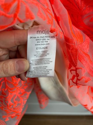 Falda tul bordado Maje S/36 naranja