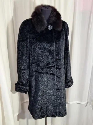 Cappotto donna pelliccia ecologica nera