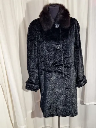 Cappotto donna pelliccia ecologica nera