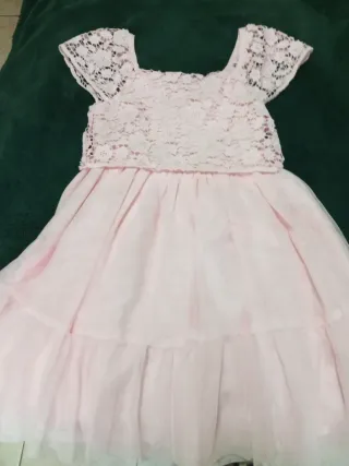 Vestidos de niña rosas y blancos talla 5-6 y 7-8