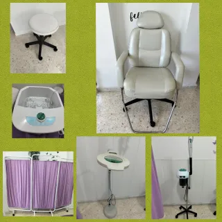 Lote mobiliario y maquinaria de estética.