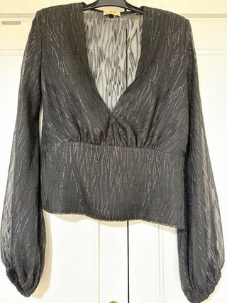 Blusa Liu Jo Milano Negra Brillos