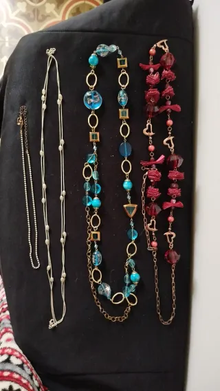 4 collares largos mujer