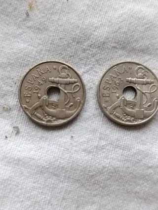 Lote 8 monedas españolas 1925-1963