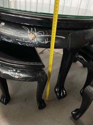 Mesa de centro con 4 taburetes RESTAURADA