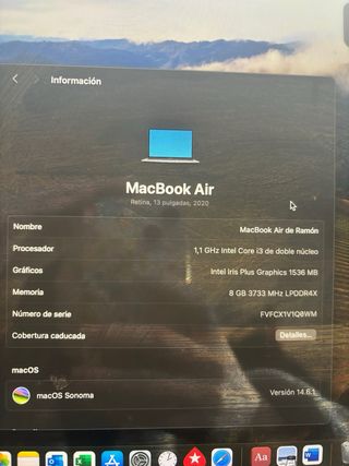 Macbook Air 2020 Gris Espacial