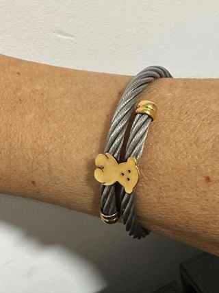Pulsera de Oso Oro 18k y Acero.
