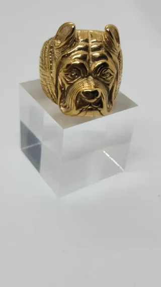 Anillo pitbull dorado