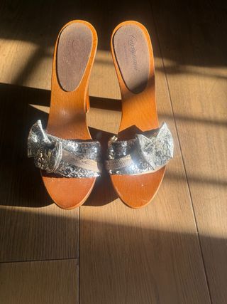 Zoccoli artigianali tacco 10 legno