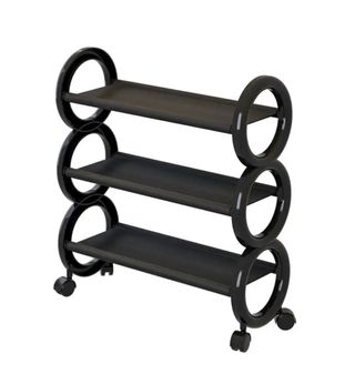 Estante de zapatos 3 niveles negro/blanco