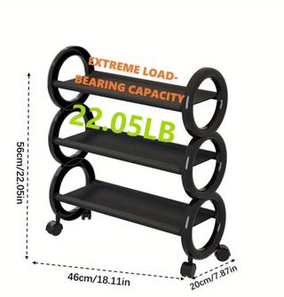 Estante de zapatos 3 niveles negro/blanco