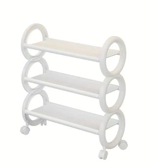 Estante de zapatos 3 niveles negro/blanco