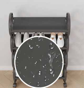 Estante de zapatos 3 niveles negro/blanco