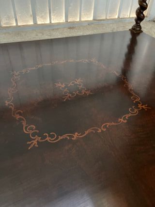 Mesa de centro de madera y cristal RESTAURADA