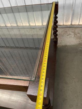 Mesa de centro de madera y cristal RESTAURADA
