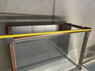 Mesa de centro de madera y cristal RESTAURADA