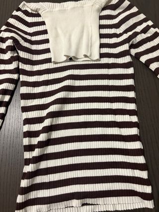 Jersey rayas marrón y blanco Talla M