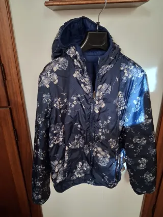 Giacca Sisley Donna Reversibile Blu/Bianco