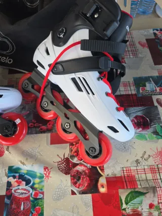Patines en línea blancos y rojos talla 43