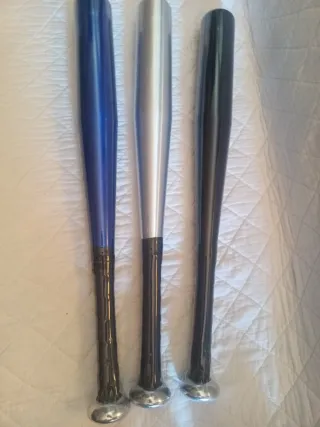3 Bates de Béisbol (Azul, Plata, Negro)