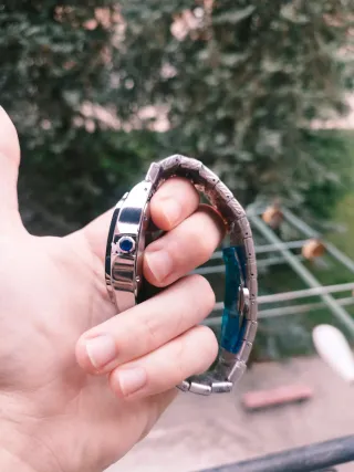 Reloj Cartier Blanco y Plata Cuadrado