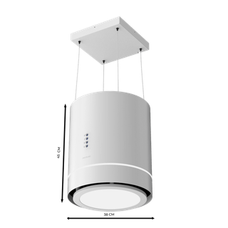 Campana extractora colgante blanca