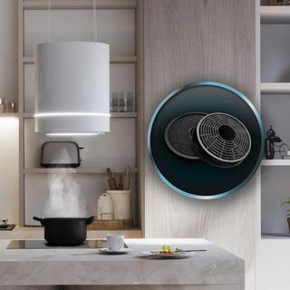 Campana extractora colgante blanca