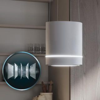 Campana extractora colgante blanca