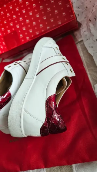 Deportivas Cavalinho Blancas y Doradas/rojo granat