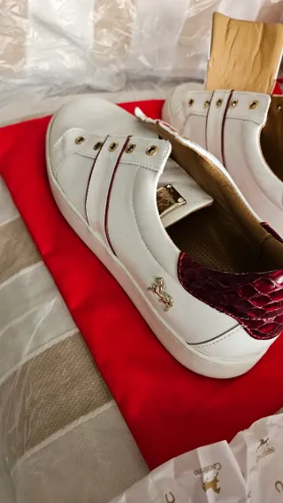 Deportivas Cavalinho Blancas y Doradas/rojo granat